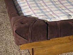 Waterbed 5 Piece Jumbo Designer Fabric Padded Rail Cap (Queen, Chocolate Velvet)