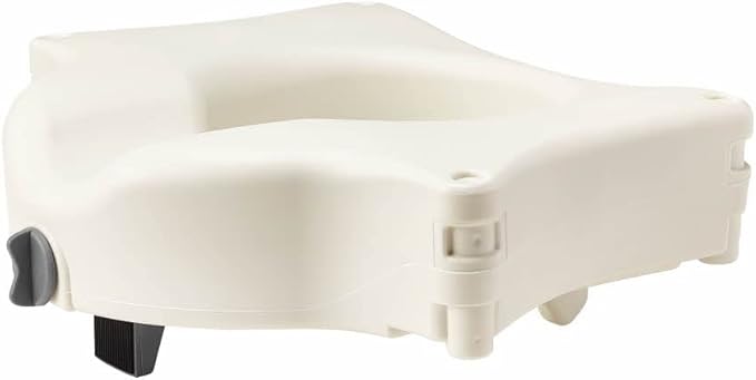 Medline Bariatric Raised Toilet Seat, Locking, 3.5 Inch, 600 lb Weight Capacity, Retail Packaging - Comfortable & Secure Solution for Heavy Individuals