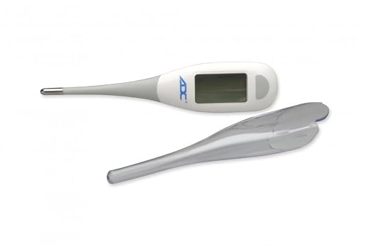 ADC Adtemp 418N Fast-Read Digital Thermometer with Color-Coded Backlight | Our most feature-rich digital stick thermometer with large, color-coded backlit display and flexible tip for patient safety.