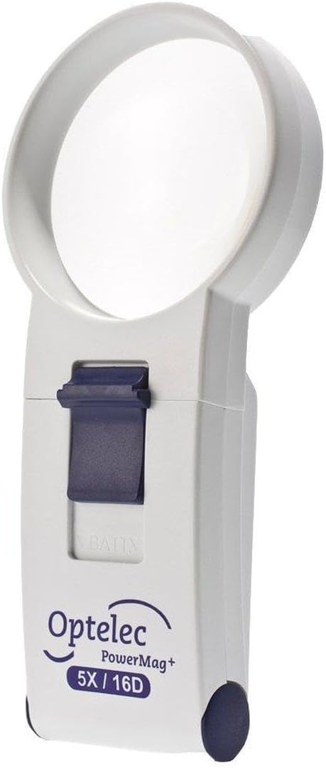 Optelec 5X/16D PowerMag+ Bright White LED Hand-Held Magnifier