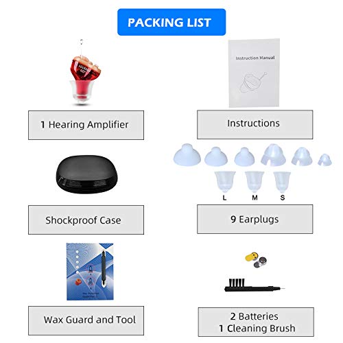 Hearing Aids for Seniors Adults Noise-Cancelling | Hearing Amplifier, Mini Sound Amplifier, Ear Sound Enhancer, Noise Reduction(Red, Right)