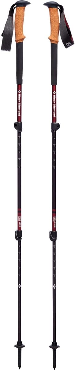 BLACK DIAMOND Trail Trekking Poles (Pair) | Lightweight Aluminum Hiking Poles | Natural, Cork, or Foam Grips | FlickLock Adjustable Shafts for All-Season Stability