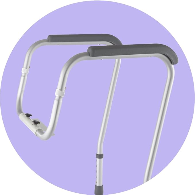 Medline Toilet Handle Safety Rail, Grab Bar for Bathroom, 26" to 31" Adjustable Height, 250-lb. Capacity, Aluminum