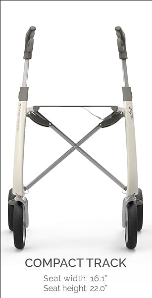 byACRE Carbon Ultralight Rollator Walker - World's Lightest Carbon Rollator - Only 10.6 lbs | Indoor and Outdoor Use | Foldable with seat and Easy to Travel with (Morning Blue, Compact Track)