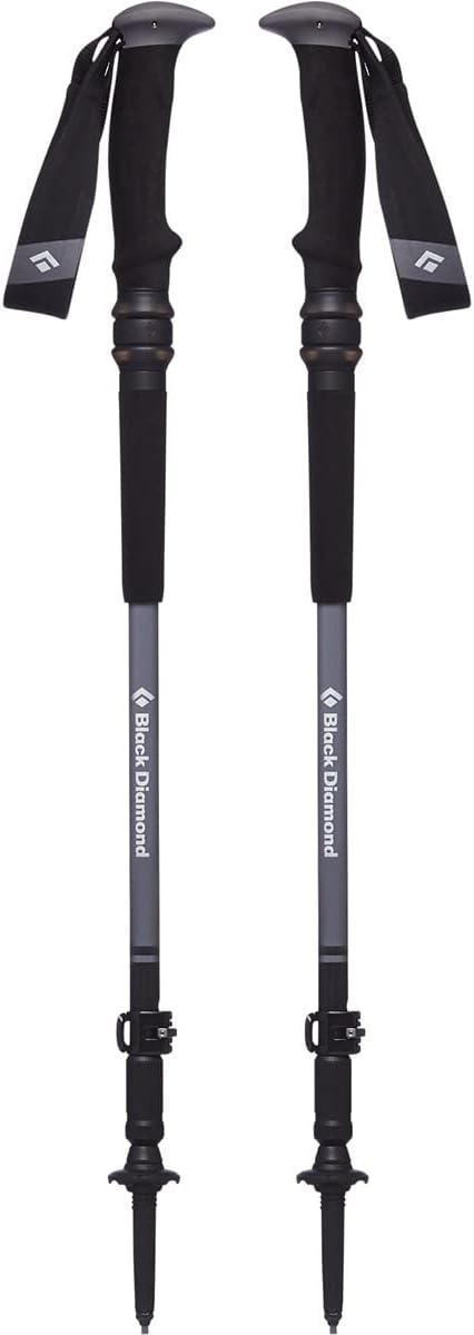 BLACK DIAMOND Trail Trekking Poles (Pair) | Lightweight Aluminum Hiking Poles | Natural, Cork, or Foam Grips | FlickLock Adjustable Shafts for All-Season Stability