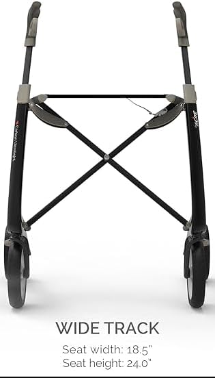 byACRE Carbon Ultralight Rollator Walker - World's Lightest Carbon Rollator - Only 10.6 lbs | Indoor and Outdoor Use | Foldable with seat and Easy to Travel with (Pale Rose, Wide Track)