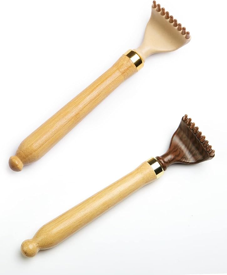 Portable Extendable Back Scratcher,Bamboo Back Scratcher for Men Women Self-Therapeutic Telescoping Head Easy to Reach Itch Point The Body Scratcher (Brown)