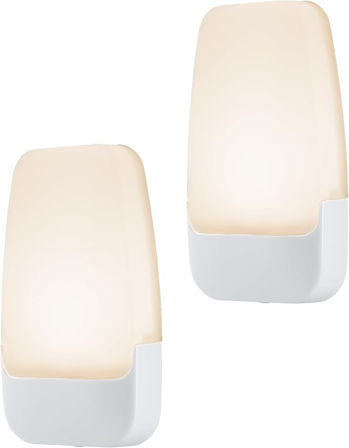 Energizer Night Lights Plug into Wall, 2-Pack, LED Plug in Nightlight, Soft Warm White, Dusk to Dawn Sensor, Adults, Kids, Bedroom, Bathroom, Nursery, Hallway, Kitchen, UL Safety Listed, 81565