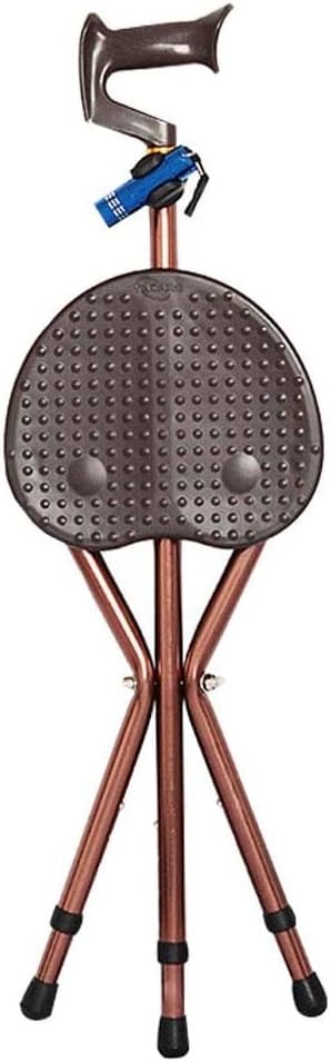 Folding Cane with Seat 400 lbs Capacity Thick Aluminum Alloy Walking Stick Stool Crutch Chair Seat with LED Light Unisex