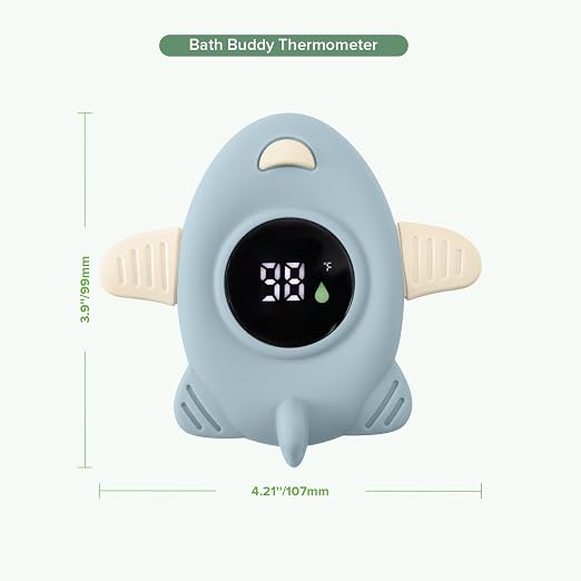 Haakaa Silicone Baby Bath Thermometer – Water Temperature Thermometer for Baby Safety, Floating Infant Bath tub Temp Thermometer for Newborns & Toddlers-Jet