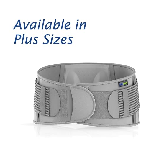 Actimove Everyday Supports Back Support High-Density Foam Panel Adjustable Double Layer Compression, Gray, Small/Medium