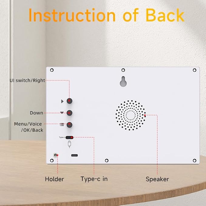 Digital Calendar Alarm Clock - Dementia Clocks for Seniors, Non-Abbreviated Memory Loss Clock with Date and Time for Elderly