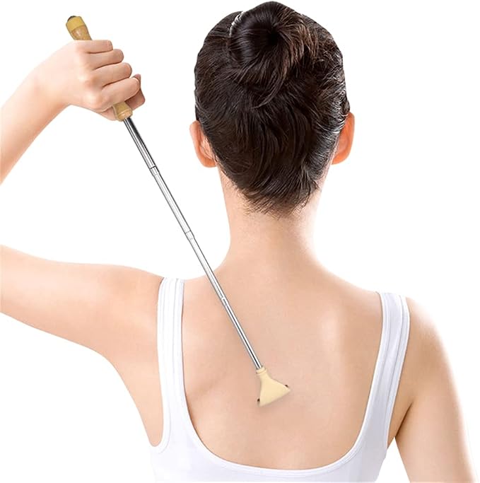 HEYSONG Bamboo Back Scratcher for Easy to Reach Itch Point Self-Therapeutic Telescoping Office Daily Body Scratcher IF0007