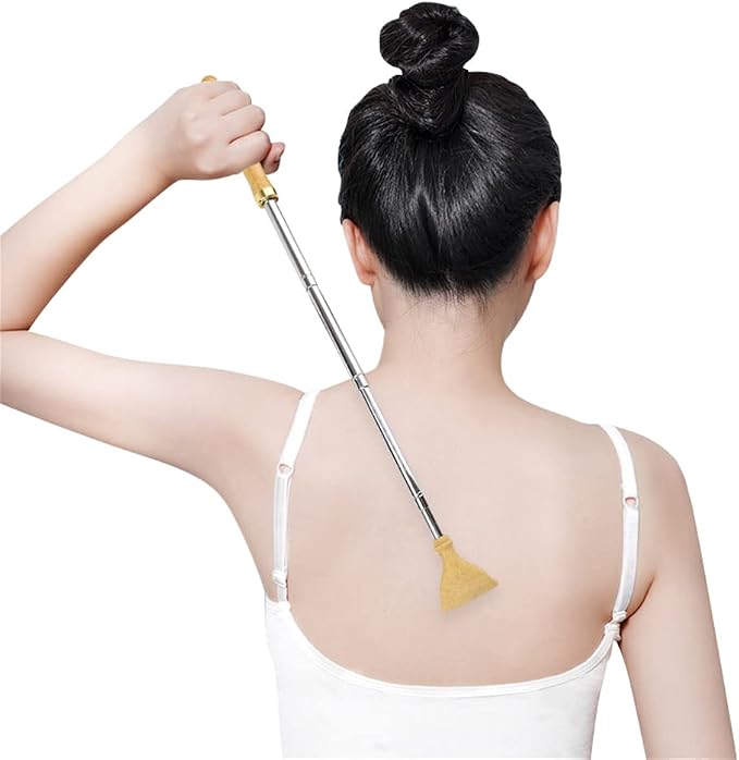 HEYSONG Bamboo Back Scratcher for Easy to Reach Itch Point Self-Therapeutic Telescoping Office Daily Body Scratcher IF0006