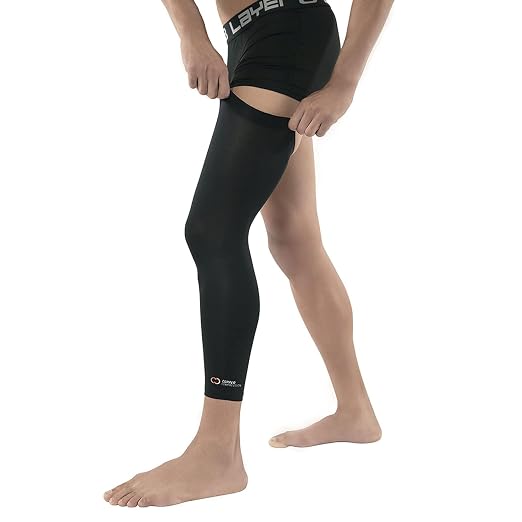Copper Compression Leg Compression Sleeve - Copper Infused Knee Stabilizer Brace for Running, Meniscus Tear, ACL, MCL, Arthritis, Joint Pain Relief - Thigh & Calf Support for Men & Women - Black - XL 2 Pack