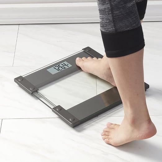 Taylor Hinge Design/Clear Glass Digital 400lb Bathroom Scale