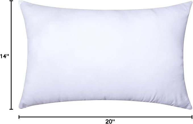 MIULEE 14x20 Inch Throw Pillow Insert for Couch Sofa Bed | Premium Virgin Filling, Soft Brushed Fabric, Rectangle Decorative Pillow, Lumbar Back and Neck Support