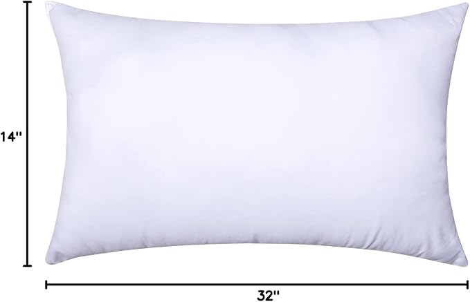 MIULEE 14x32 Inch Throw Pillow Insert for Couch Sofa Bed | Premium Virgin Filling, Soft Brushed Fabric, Rectangle Decorative Pillow, Lumbar Back and Neck Support
