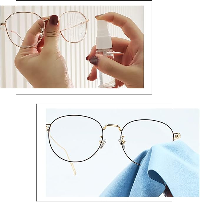 LZYMSZ 4 Sets Glasses Case, Portable Linen Hard Shell Eyeglasses Cases, Protective Glasses Box for Storage Sunglasses, Eye Glass Carry Case with Glasses Accessories (Drawstring Pouch, Cleaning Cloth)