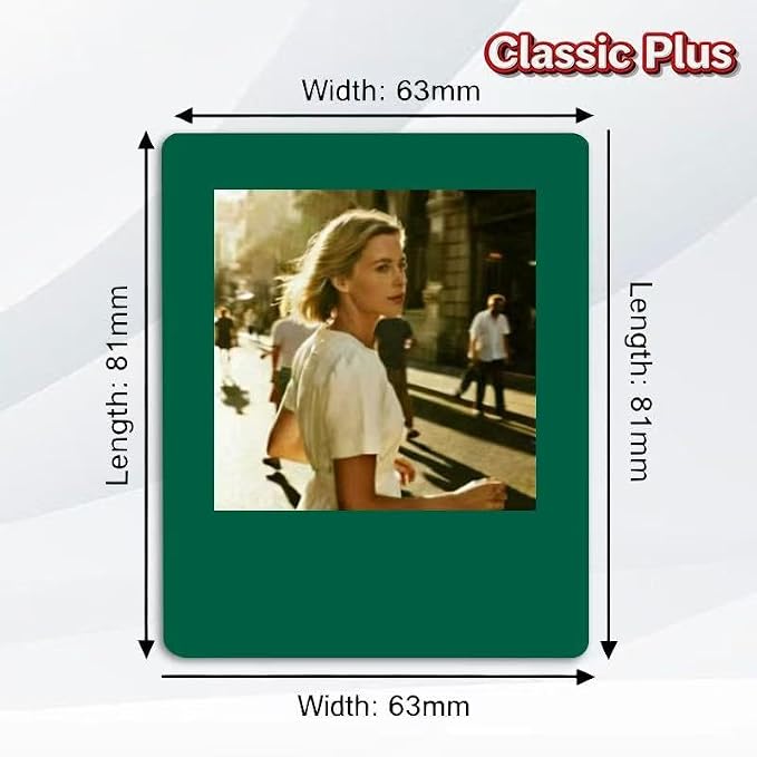E-Paper Fridge Magnet Classic Plus, E-Ink Battery-Free Instant Photo Style Display, Wireless NFC Picture Frame, Phone-Controlled Acrylic Memo Board for Party/Travel/Home & Gifts, Compatible iPhone 13 and Newer (Green)