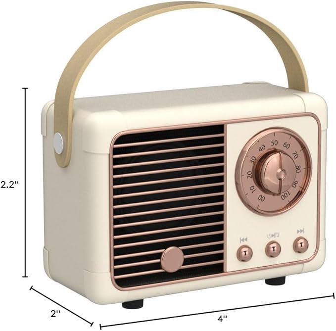 Dosmix Retro Bluetooth Speaker, Vintage Decor, Portable Wireless Bluetooth Speaker, Cute Old Fashion Style for Kitchen Desk Bedroom Office Outdoor Accessories for iPhone Android (Yellow)