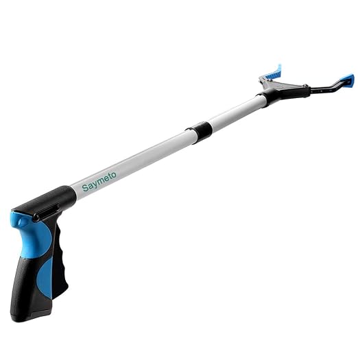 Grabber Reacher Tool, 32" Foldable Picker Upper Grabber, Reaching Tool for Trash Claw Pick Up Stick, Litter Picker, Arm Extension (BLUE1)