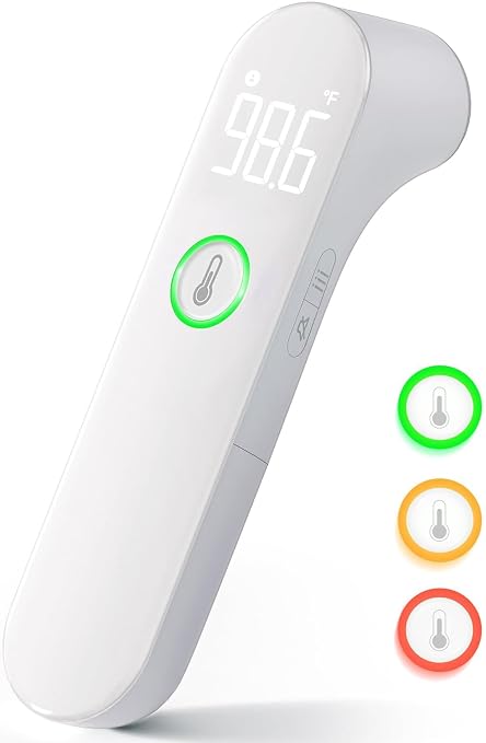 Viproud Thermometer for Adults and Kids, Fast Accurate Baby Thermometer | 1 second Result, Fever Alarm, Mute Mode, Body & Object Mode, 35 Memory Recall, Baby Essentials, Lifetime Support