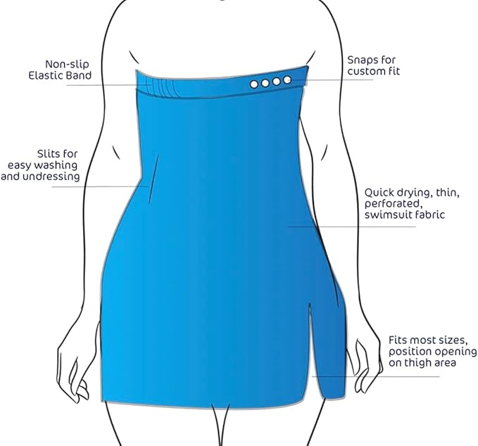 Dignity Bath & Spa Bathing Cover Up for Elderly, Senior or Disabled Women | Provides Privacy & Helps Caregivers with Bathing | Secure & Adjustable | Lightweight, Quick Drying, & Non Slip (Women's S/M)