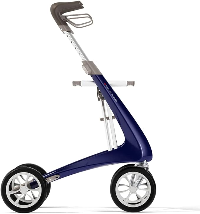 byACRE Carbon Ultralight Rollator - World's Lightest Carbon Rollator - Only 10.6 lbs/for Indoor and Outdoor Use/Foldable and Easy to Travel with (Royal Blue, Compact Track)