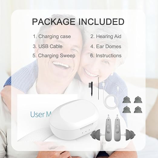 Not Amplifiers True Professional Hearing Aids for Seniors with Hearing Loss - 16-Channel DSP Noise Cancellation, OTC Rechargeable BTE Hearing Aids with Charging Case