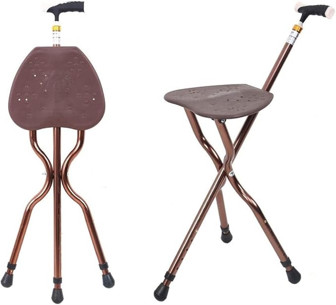 Folding Lightweight Walking Stick Cane with Seat Foldable Golf Chair Cane Stool Portable Combo 400 lbs Capacity Height Adjustable Heavy Duty Seats for Seniors Spectato