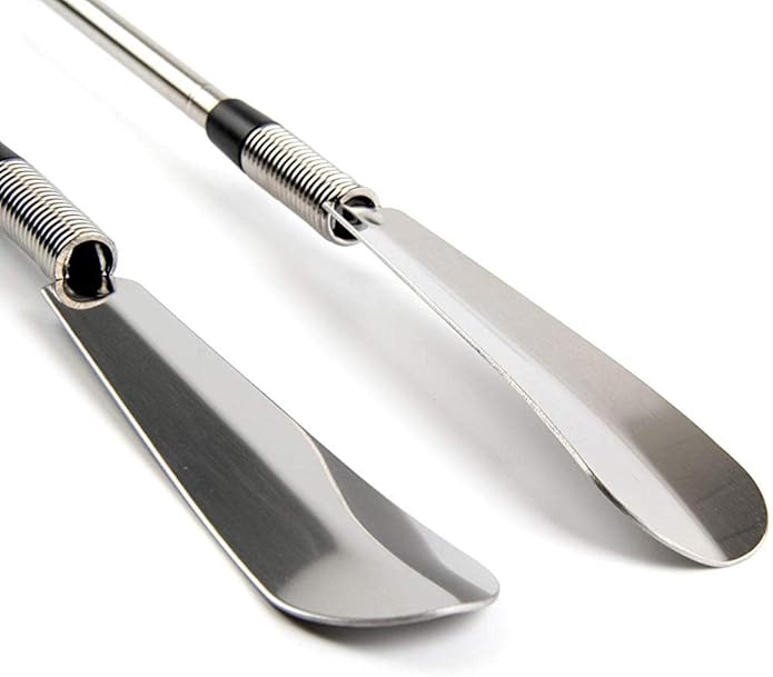 Fanwer Shoe Horn Long Handle for Seniors, Set of 2, Extendable (16" to 31") Metal Shoehorn, Wear Shoes without Bending, Suitable for People of Different Heights