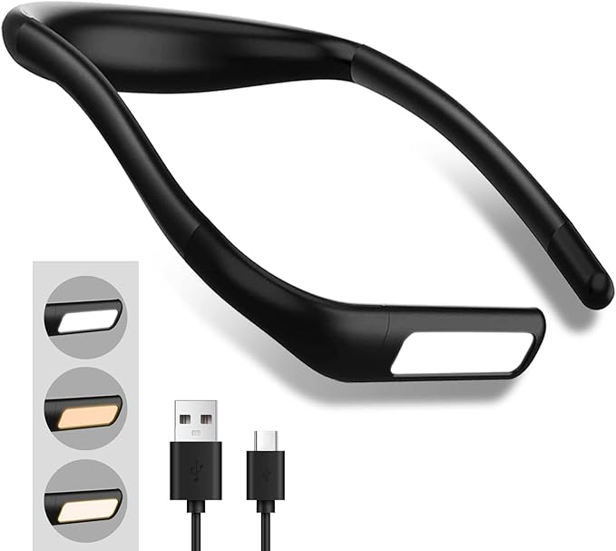 LED Neck Reading Light,Book Lights for Reading in Bed,Adjustable Brightness Desk Lamp,3 Color,with Bendable Arms,Suitable for Repairing,Night Running,Walking,Knitting,Camping (1PCS)