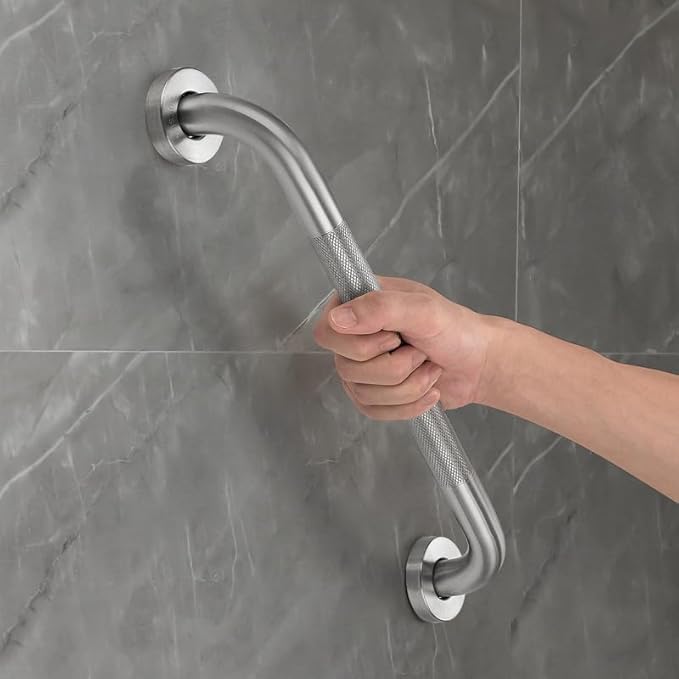 Grab Bars for Shower, 2 Pack 12-Inch Anti Slip Shower Handles for Elderly, Safety Shower Grab Bar, Stainless Steel Handicap Grab Bars for Bathroom,Toilet (Brushed Nickel, 1" Diameter)