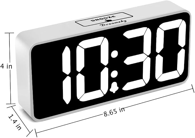 DreamSky Large Digital Alarm Clock Big Number for Seniors/Visually Impaired | 9 Inches Electric Clocks for Bedroom, Jumbo Display Fully Dimmable Brightness, USB Ports, Adjustable Alarm Volume