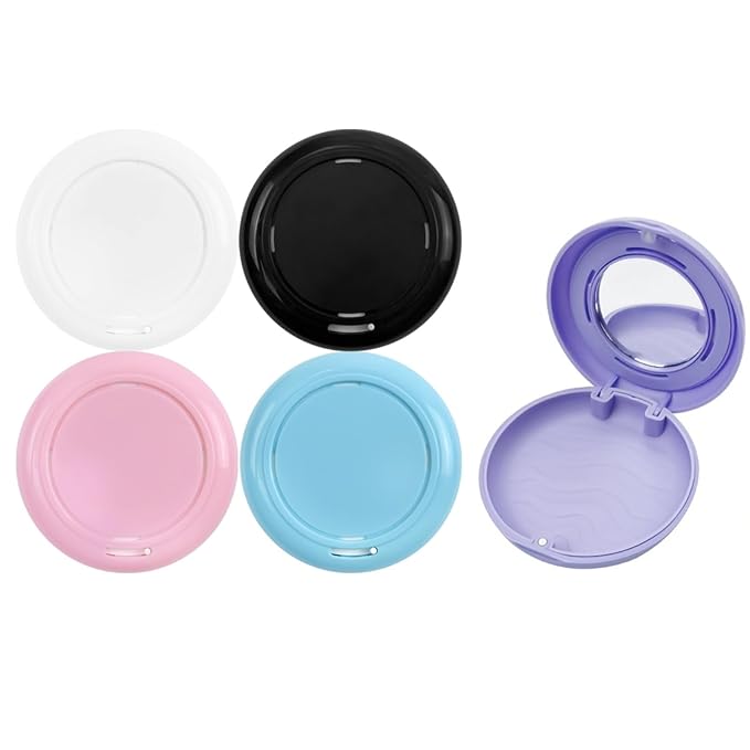 2pcs Retainer Case with Mirror and Vent Holes, Convenient and Cute Orthodontic Aligner Retainer Case for Travel, Give to Family Members, Friends and Colleagues