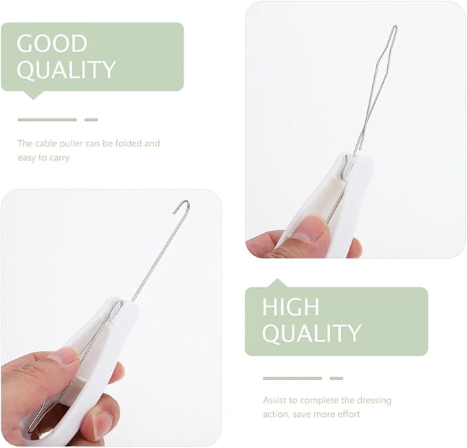 2pcs Button Hook and Zipper Puller Set, Manual Dressing Aid Tool for Clothes Buttoning and Zipper Assistance, Convenient Button Pulling Tool for Arthritis and Elderly Use