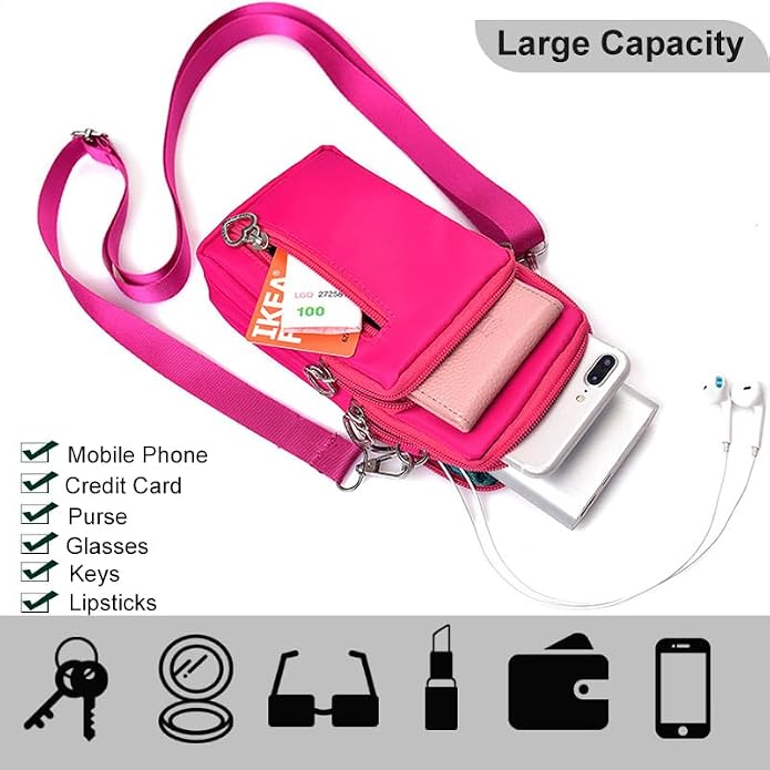 Small Crossbody Bag for Women - Mini Phone Purses with Crossbody Strap and Wallet - Nylon Arm Bag