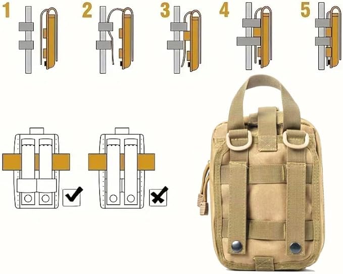 293Pcs/set - First Aid Kit Molle Pouches Emergency Survival Kit Suitable for Outdoor Activities, Home, School, Hiking, Car Travel and Camping - Quick Response First Aid Essentials (Olive Green)