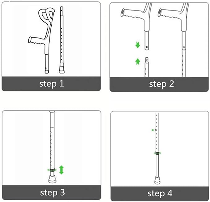 Lightweight Foldable Forearm Crutch, Aluminum Walking Stick,Height Adjustable, Ergonomic Handle with Comfortable Grip 2ZG-02BM (Blue)