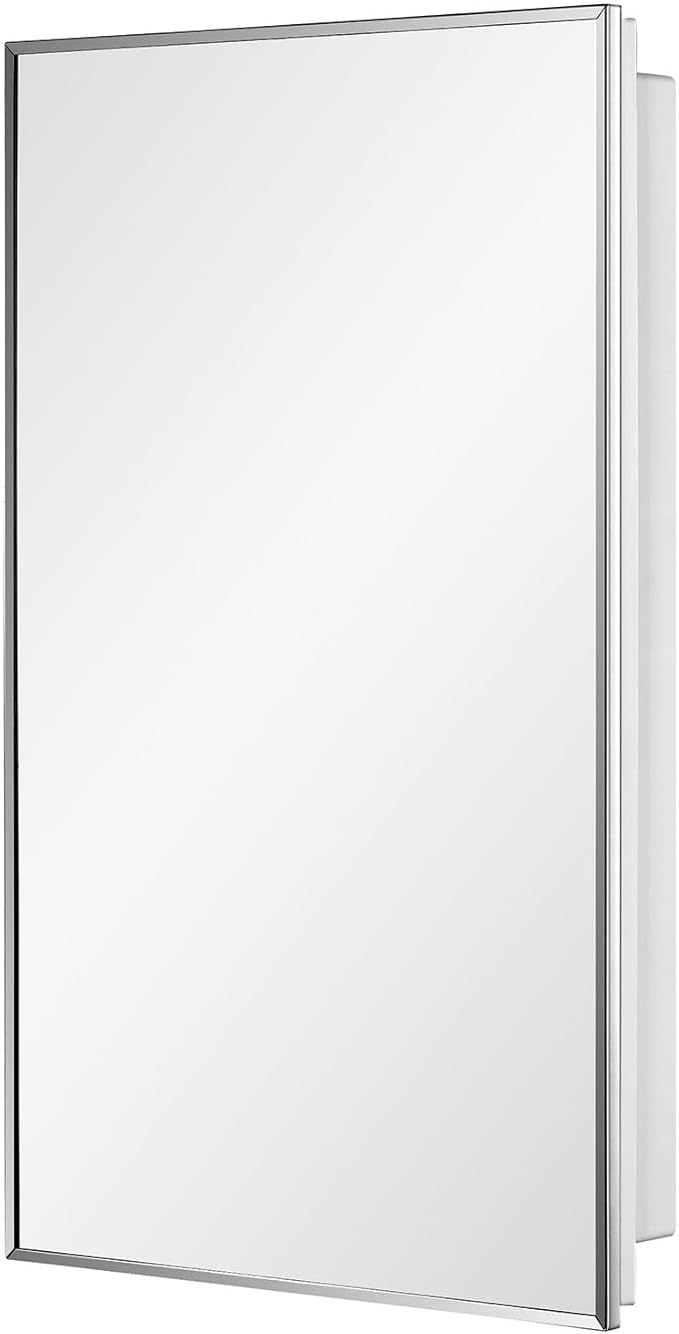Plastic Medicine Mirror Cabinet for Bathroom, Surface and Recessed Mount