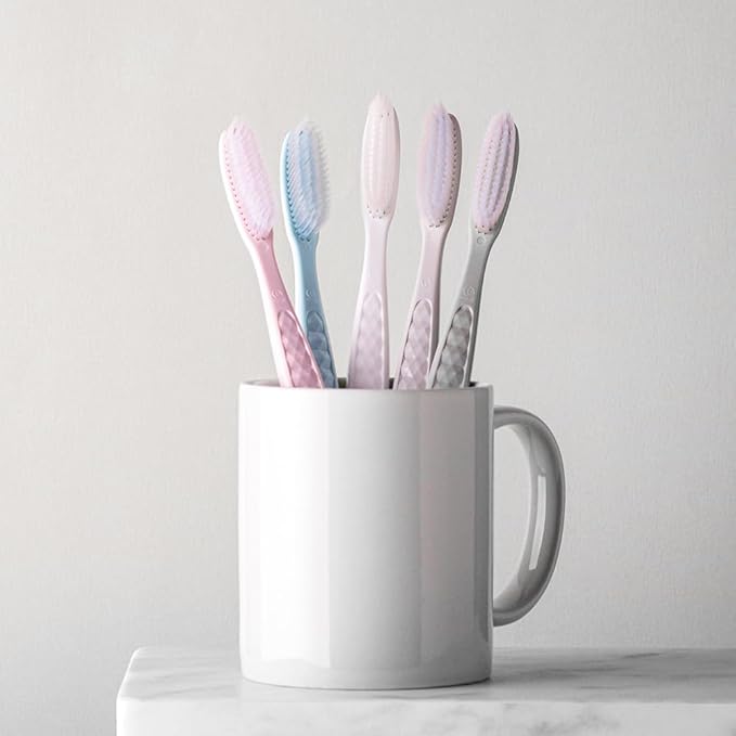 WANGTA Basic Stone – Extra Large Toothbrush – 1.6 inch (4 cm) Wide Head | 4,000 Bristles for Deep Cleaning & Gum Care | Made in Korea Premium Oral Care (10 Pack)