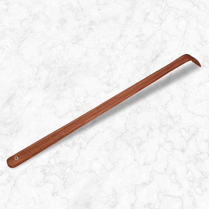 Tomorotec Wooden Back Scratcher, Long Handle Itch Relief, 16 in, Yellow | Streblus Elongatus Wood Body Massager Set, Handcrafted Relaxation Tool For Men Women Adults, Smooth Comfortable Grip Design