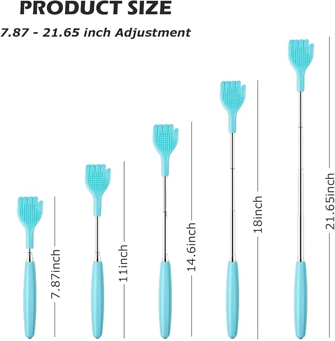 Back Scratcher Extendable for Women Men 21.65 inch Blue | Hand-Like Shape | Back Scratching Tool Portable and Lightweight