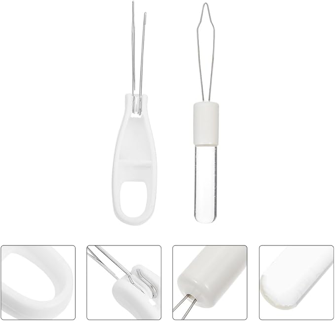 Cabilock Button Hook and Zipper Puller 2pcs Set, Foldable Handheld Buttoning Aid and Zipper Helper for Clothes Dressing, Fixed Button Hook Tool Suitable for Elderly and Disabled Users