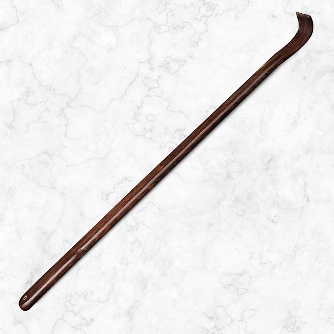 Tomorotec Wooden Back Scratcher 17 Inch Long Handle for Men Women Black | Thicken Extended Rosewood Handcrafted Itch Relief Body Massager for Elderly Seniors Dad Mom Christmas Stocking Stuffer