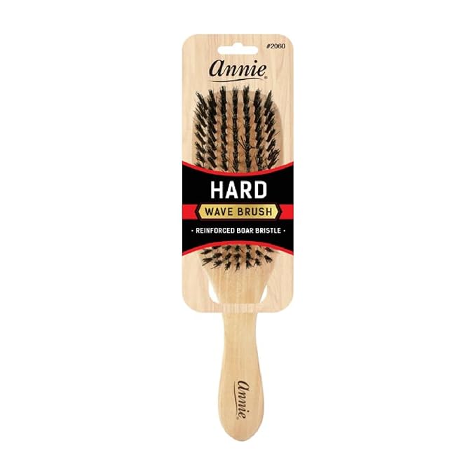 Annie Hard Wave Boar & Nylon Bristle Brush Light Brown