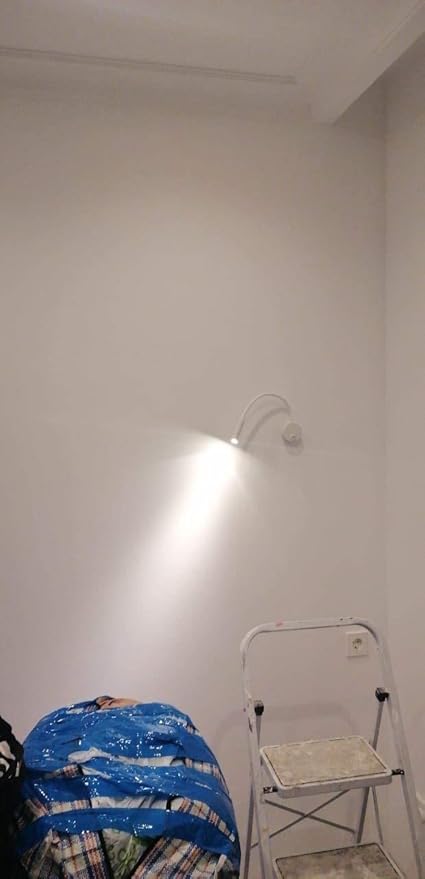 White Reading Lamps LED Wall Mounted Study Reading Light for Bed Headboard Gooseneck US Plug Corded-Electric Sconce Lamp Spot LED AC85-265V (6000K White)