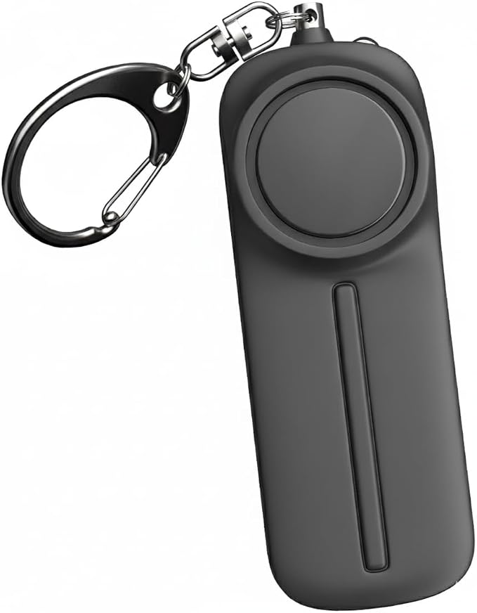 Personal Alarm Keychain for Women Self Defense - Loud Safety Whistle Alert Device with LED Light – 130 dB Emergency Security Handheld Siren Key Chain by WETEN, Black | 130dB Siren, LED Light, Panic Pin, Self-Defense Device, Emergency Whistle Alternative