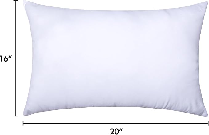 MIULEE 16x20 Inch Throw Pillow Insert for Couch Sofa Bed | Premium Virgin Filling, Soft Brushed Fabric, Rectangle Decorative Pillow, Lumbar Back and Neck Support